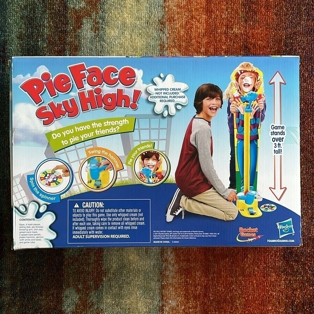 Brand New Hasbro Pie Face Sky High! Whipped Cream Game Kids Family Game Night